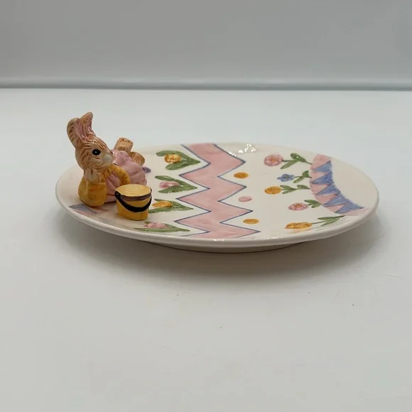 Vintage Fitz And Floyd Girl Bunny Platter - Picture 2 of 16